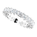 10K Gold Square Natural Diamond Shared-Prong Eternity Band – 2.75x2.75 mm Stones - White Gold - view 5