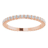 10K Gold Round Lab-Grown Diamond Shared-Prong Eternity Band – 1.5 mm Stones - Rose Gold - view 3