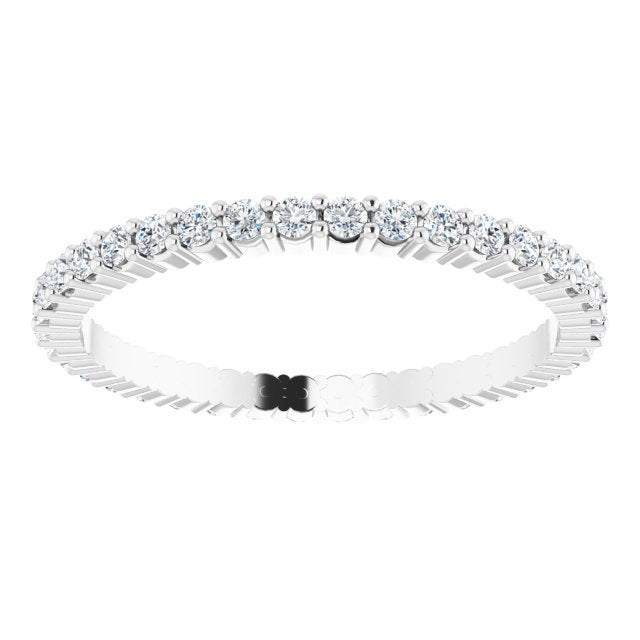 Platinum Round Lab-Grown Diamond Shared-Prong Eternity Band – 1.5 mm Stones - view 3
