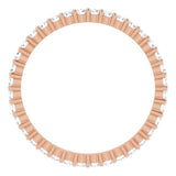 10K Gold Round Natural Diamond Shared-Prong Eternity Band – 1.7 mm Stones - Rose Gold - view 2