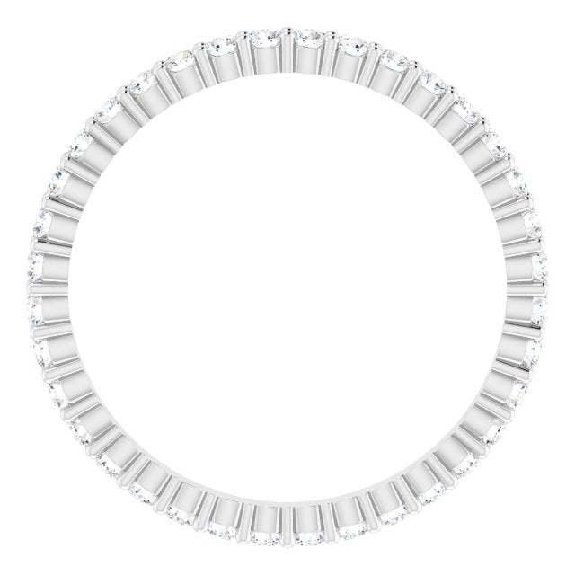 10K Gold Round Lab-Grown Diamond Shared-Prong Eternity Band – 1.7 mm Stones - White Gold - view 2