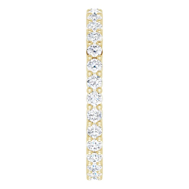 10K Gold Round Lab-Grown Diamond Shared-Prong Eternity Band – 2 mm Stones - Yellow Gold - view 4