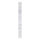 10K Gold Round Natural Diamond Shared-Prong Eternity Band – 2 mm Stones - White Gold - view 4