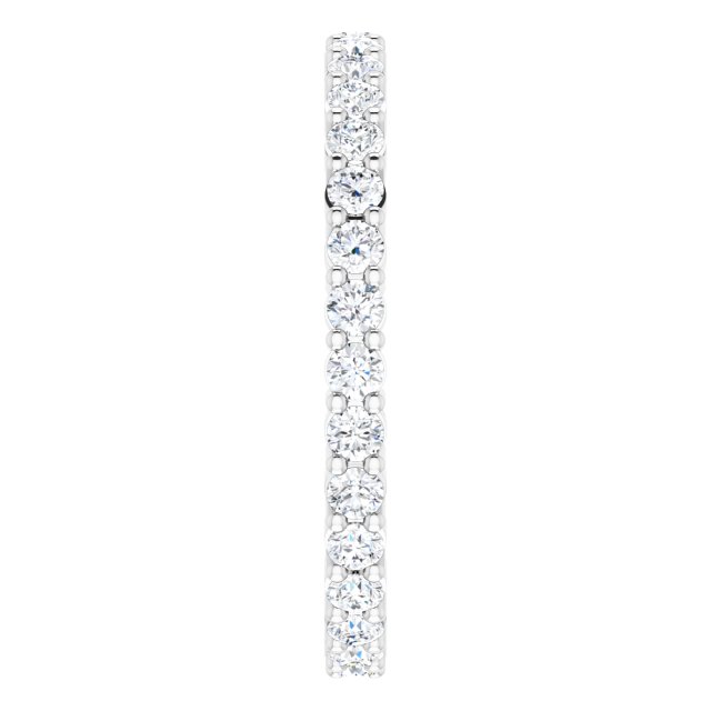 10K Gold Round Natural Diamond Shared-Prong Eternity Band – 2 mm Stones - White Gold - view 4