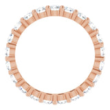 10K Gold Round Lab-Grown Diamond Shared-Prong Eternity Band – 3 mm Stones - Rose Gold - view 2