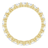 14K Gold Round Lab-Grown Diamond Shared-Prong Eternity Band – 3 mm Stones (1 3/4–2 1/3 CTW) - Yellow Gold - view 2