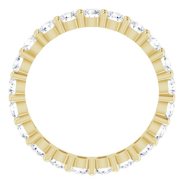 14K Gold Round Lab-Grown Diamond Shared-Prong Eternity Band – 3 mm Stones (1 3/4–2 1/3 CTW) - Yellow Gold - view 2
