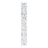 10K Gold Round Natural Diamond Shared-Prong Eternity Band – 3.2 mm Stones - White Gold - view 4