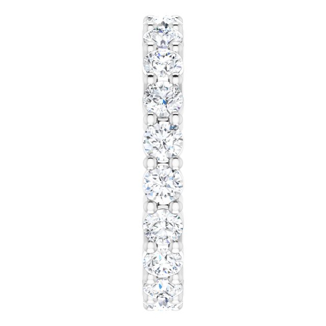 10K Gold Round Natural Diamond Shared-Prong Eternity Band – 3.2 mm Stones - White Gold - view 4