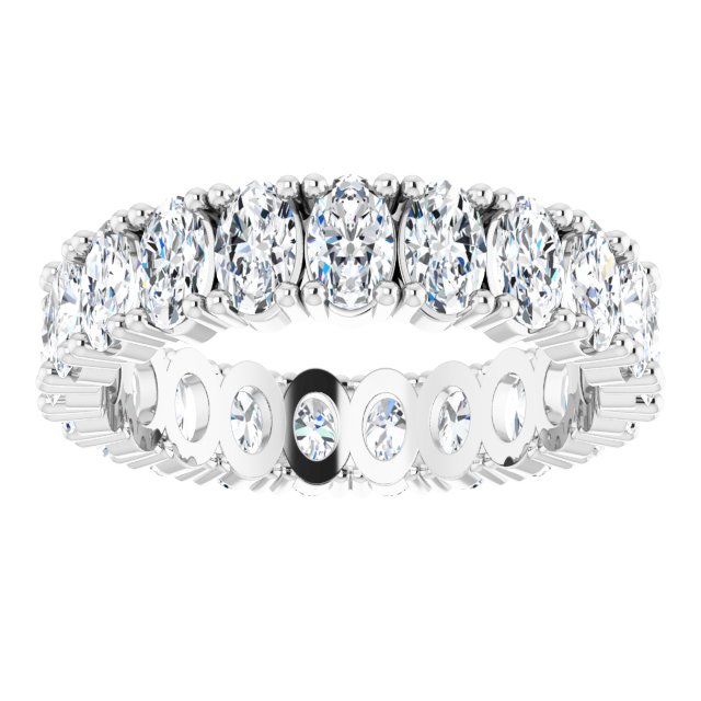 10K Gold Oval Lab-Grown Diamond Shared-Prong Eternity Band – 5x3 mm Stones - White Gold - view 3