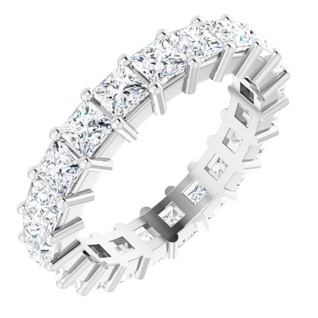 10K Gold Square Lab-Grown Diamond Shared-Prong Eternity Band – 3.25x3.25 mm Stones - White Gold