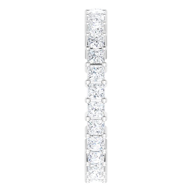 10K Gold Square Lab-Grown Diamond Shared-Prong Eternity Band – 2.25x2.25 mm Stones - White Gold - view 4