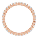 10K Gold Square Natural Diamond Shared-Prong Eternity Band – 1.75x1.75 mm Stones - Rose Gold - view 2