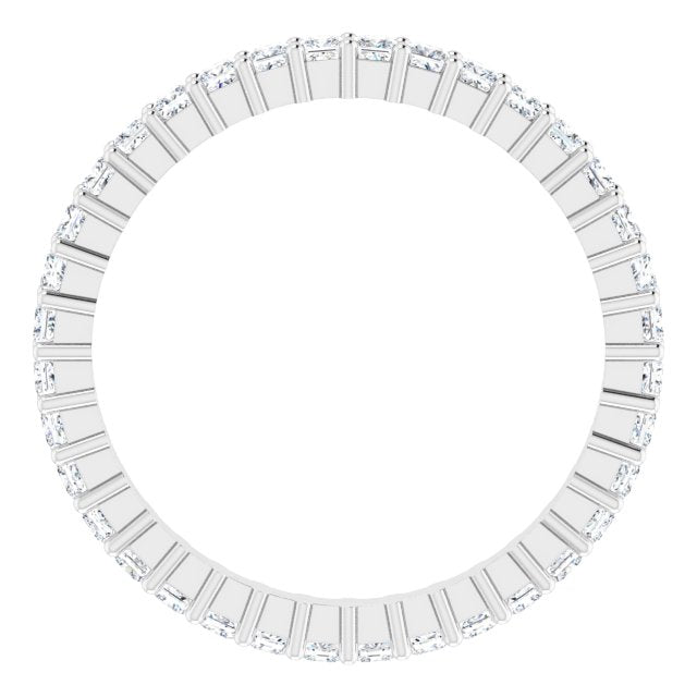 10K Gold Square Natural Diamond Shared-Prong Eternity Band – 1.75x1.75 mm Stones - White Gold - view 2