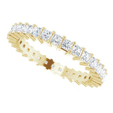 14K Gold Square Lab-Grown Diamond Shared-Prong Eternity Band – 2x2 mm Stones - Yellow Gold - view 5