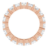 10K Gold Square Natural Diamond Shared-Prong Eternity Band – 3.75x3.75 mm Stones - Rose Gold - view 2