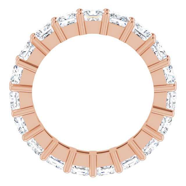 10K Gold Square Lab-Grown Diamond Shared-Prong Eternity Band – 3.75x3.75 mm Stones - Rose Gold - view 2