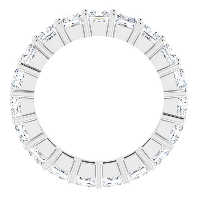 10K Gold Square Lab-Grown Diamond Shared-Prong Eternity Band – 3.75x3.75 mm Stones - White Gold - view 2