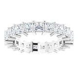 10K Gold Square Natural Diamond Shared-Prong Eternity Band – 3.25x3.25 mm Stones - White Gold - view 3