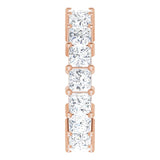 10K Gold Square Natural Diamond Shared-Prong Eternity Band – 4x4 mm Stones - Rose Gold - view 4