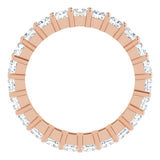 10K Gold Square Natural Diamond Shared-Prong Eternity Band – 3x3 mm Stones - Rose Gold - view 2