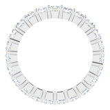 10K Gold Square Lab-Grown Diamond Shared-Prong Eternity Band – 3x3 mm Stones - White Gold - view 2