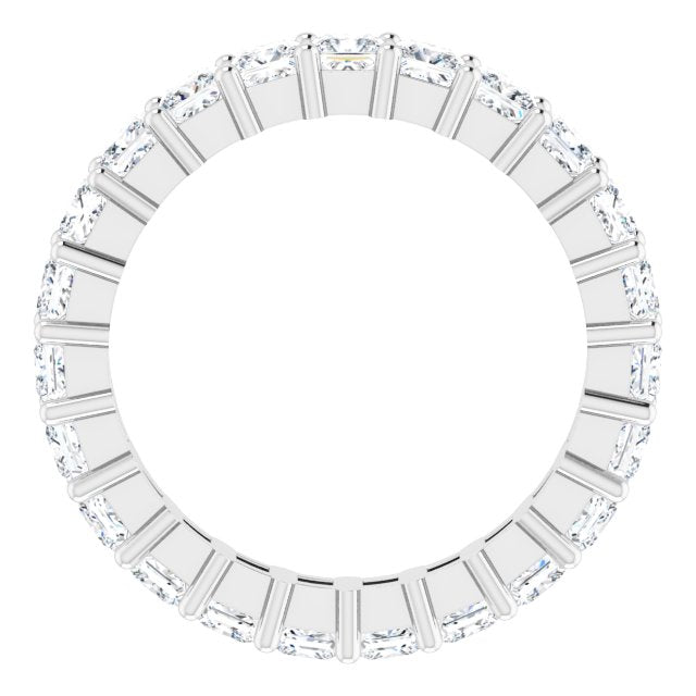 10K Gold Square Lab-Grown Diamond Shared-Prong Eternity Band – 3x3 mm Stones - White Gold - view 2