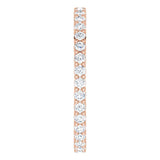 10K Gold Round Natural Diamond Shared-Prong Eternity Band – 1.75 mm Stones - Rose Gold - view 4