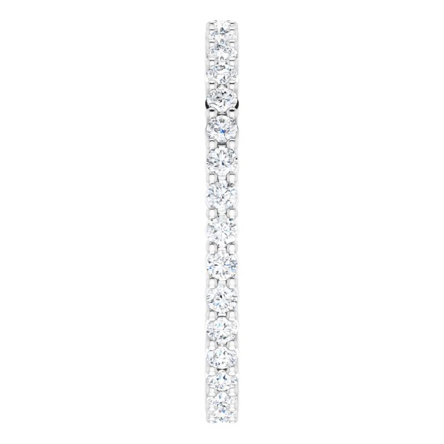 10K Gold Round Lab-Grown Diamond Shared-Prong Eternity Band – 1.75 mm Stones - White Gold - view 4