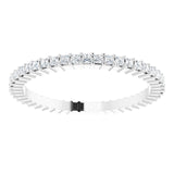 10K Gold Square Lab-Grown Diamond Shared-Prong Eternity Band – 1.25x1.25 mm Stones - White Gold - view 3