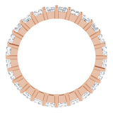 10K Gold Square Lab-Grown Diamond Shared-Prong Eternity Band – 2.75x2.75 mm Stones - Rose Gold - view 2
