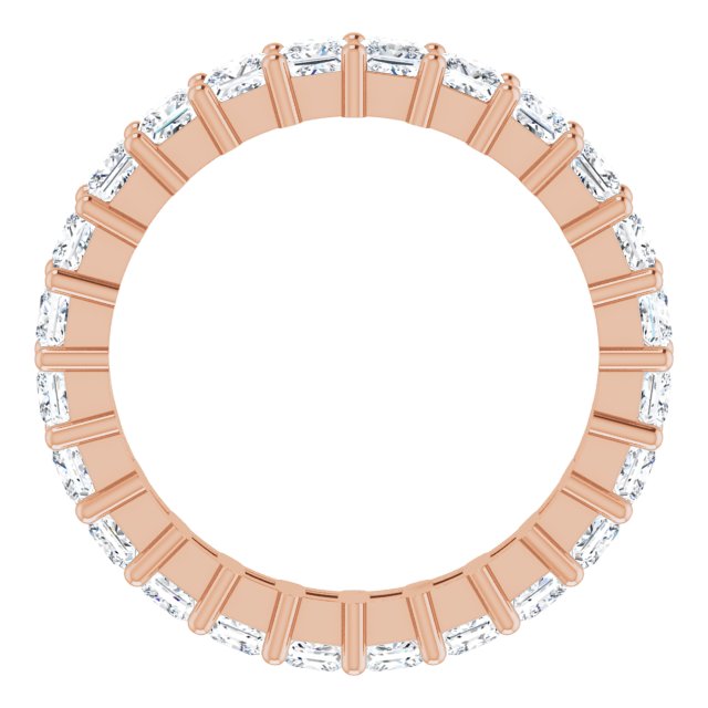 10K Gold Square Lab-Grown Diamond Shared-Prong Eternity Band – 2.75x2.75 mm Stones - Rose Gold - view 2