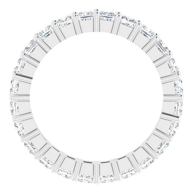 10K Gold Square Lab-Grown Diamond Shared-Prong Eternity Band – 2.75x2.75 mm Stones - White Gold - view 2