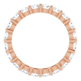 10K Gold Round Natural Diamond Shared-Prong Eternity Band – 3.2 mm Stones - Rose Gold - view 2