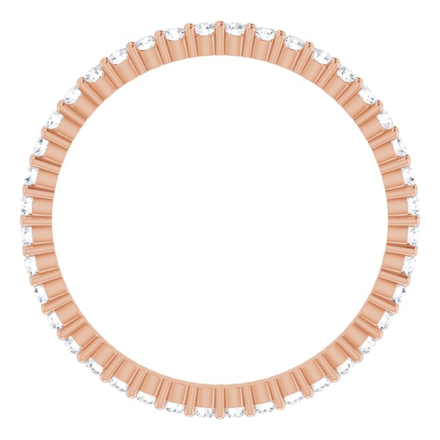 10K Gold Round Lab-Grown Diamond Shared-Prong Eternity Band – 1.5 mm Stones - Rose Gold - view 2