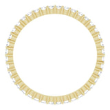 14K Gold Round Natural Diamond Shared-Prong Eternity Band – 1.5 mm Stones - Yellow Gold - view 2