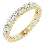10K Gold Round Lab-Grown Diamond Shared-Prong Eternity Band – 3 mm Stones - Yellow Gold
