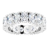 10K Gold Oval Lab-Grown Diamond Shared-Prong Eternity Band – 6x4 mm Stones - White Gold - view 3