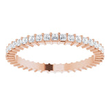 10K Gold Square Natural Diamond Shared-Prong Eternity Band – 1.5x1.5 mm Stones - Rose Gold - view 3