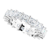 10K Gold Square Lab-Grown Diamond Shared-Prong Eternity Band – 3.5x3.5 mm Stones - White Gold - view 5