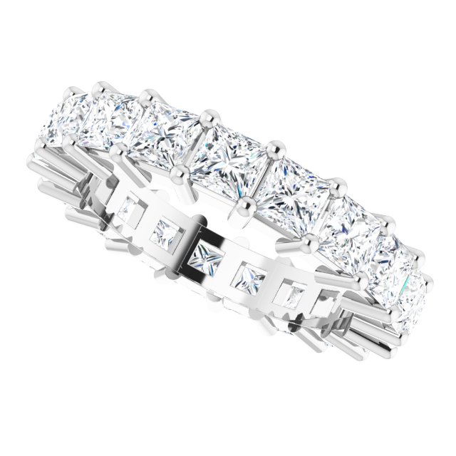 10K Gold Square Lab-Grown Diamond Shared-Prong Eternity Band – 3.5x3.5 mm Stones - White Gold - view 5