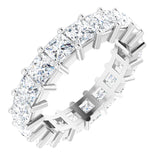 10K Gold Square Lab-Grown Diamond Shared-Prong Eternity Band – 3.75x3.75 mm Stones - White Gold