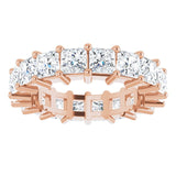 10K Gold Square Lab-Grown Diamond Shared-Prong Eternity Band – 4x4 mm Stones - Rose Gold - view 3