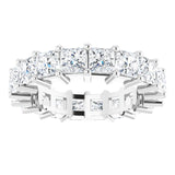 10K Gold Square Lab-Grown Diamond Shared-Prong Eternity Band – 4x4 mm Stones - White Gold - view 3