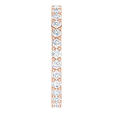 10K Gold Round Lab-Grown Diamond Shared-Prong Eternity Band – 2 mm Stones - Rose Gold - view 4