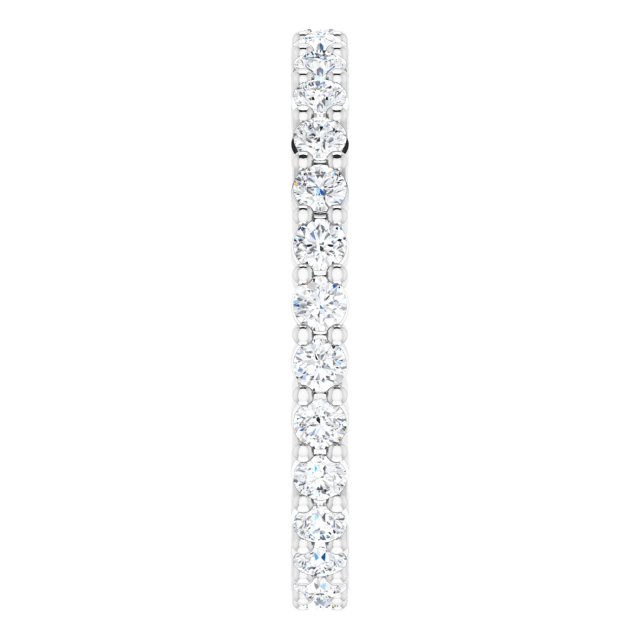 10K Gold Round Lab-Grown Diamond Shared-Prong Eternity Band – 2 mm Stones - White Gold - view 4