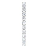 10K Gold Round Natural Diamond Shared-Prong Eternity Band – 2 mm Stones - White Gold - view 4