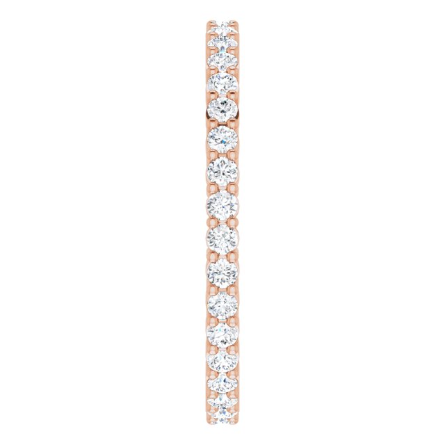 10K Gold Round Lab-Grown Diamond Shared-Prong Eternity Band – 1.7 mm Stones - Rose Gold - view 4