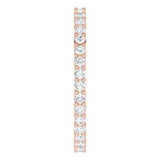 10K Gold Round Natural Diamond Shared-Prong Eternity Band – 1.7 mm Stones - Rose Gold - view 4