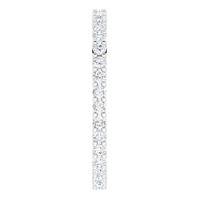10K Gold Round Natural Diamond Shared-Prong Eternity Band – 1.7 mm Stones - White Gold - view 4